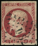 EMPIRE NON DENTELE - 18    1f. Carmin, Obl. Los. DS2, 2ème Choix, B/TB. C - 1853-1860 Napoléon III