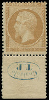 * EMPIRE DENTELE - 21   10c. Bistre, Bdf Avec CONTROLE TP, TB - 1862 Napoléon III