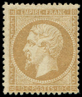 * EMPIRE DENTELE - 21   10c. Bistre, Centrage Habituel, TB. Br - 1862 Napoléon III