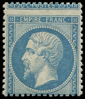 ** EMPIRE DENTELE - 22   20c. Bleu, PIQUAGE à CHEVAL, TB - 1862 Napoleone III