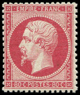 * EMPIRE DENTELE - 24   80c. Rose, Quasiment **, Bien Centré Et Très Frais, TB. C - 1862 Napoleone III