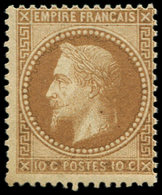 ** EMPIRE LAURE - 28Ac 10c. Bistre-brun, T I, Frais Et TB. C - 1863-1870 Napoléon III Con Laureles