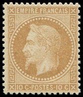 * EMPIRE LAURE - 28B  10c. Bistre, T II, Quasiment **, TB - 1863-1870 Napoléon III Con Laureles