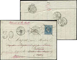 Let EMPIRE LAURE - 29A  20c. Bleu, T I, Obl. Et Annulé à La Plume S. LAC De MACON Càd 24/6/68 Annulé également, Arr. AIX - 1863-1870 Napoleone III Con Gli Allori