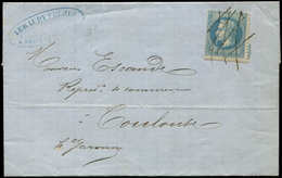 Let EMPIRE LAURE - 29A  20c. Bleu Obl. PLUME S. LAC De Paris 8/68, TB - 1863-1870 Napoléon III Con Laureles
