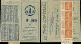 CARNETS Privées - Carnets Privés P18 : Semeuse Camée, 25c. Brun-jaune, LE PHILOPODE 1871 1er Semestre 1929, Petite Déchi - Altri & Non Classificati