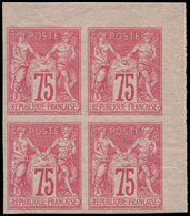 ** Colonies Générales - 28   75c. Rose, BLOC De 4 Bdf, TB - Autres & Non Classés