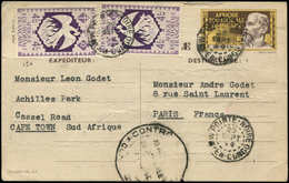 Let A.E.F. 151 (2) Obl. Càd Pointe-Noire, Moyen Congo 29/9/44 Sur CP Entier, Cachet De Censure, TB - Autres & Non Classés