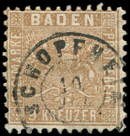 ALLEMAGNE (ANCIENS ETATS) BADE 15a : 9k. Brun, Obl., TB. C - Altri & Non Classificati