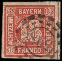 ALLEMAGNE (ANCIENS ETATS) BAVIERE 14 : 18k. Rouge, Obl., TB - Autres & Non Classés