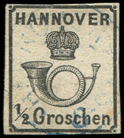 ALLEMAGNE (ANCIENS ETATS) HANOVRE 16 : 1/2g. Noir, Oblitération Légère, TB. C - Hanovre