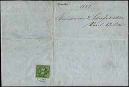 Let ALLEMAGNE (ANCIENS ETATS) OLDENBOURG 1 : 1/3s. Vert, Obl. Seul S. LAC De 1857, TB - Oldenbourg