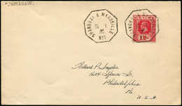 Let CEYLAN 211 : 12c. Rouge Obl. Càd Octog. Shanghai à Marseille N°1 31/1/35 S. Env., Griffe "D'ARTAGNAN", Pour Les USA, - Ceylon (...-1947)