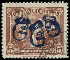 COLOMBIE 359 : 5c. Brun-rouge, Surcharge RENVERSEE, TB - Colombia