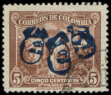 COLOMBIE 359 : 5c. Brun-rouge, Surcharge RENVERSEE, TB - Colombie