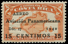 * COSTA RICA PA 44k : 15c. Sur 25c. Rouge-orange, TB - Costa Rica