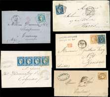 Let Lot De 5 Lettres Affrt Bordeaux Divers Dont BANDE De 4 N°44, B/TB - Collections (en Albums)