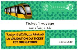 1 Ticket Transport 2018 Algeria Tram Tramway Alger Algiers Argel Billete De Transporte Tranvía - Tickets - Mundo