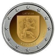 4 X 2 Latvia Lettland Lettonia 2018 2 Euro ALL Region KURZEME, LATGALE , VIDZEME , ZEMGALE Aus Rollen UNZ FULL SET - Lettonie