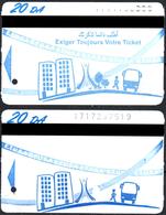 2 Tickets Transport Algeria Bus Text & Trees Omitted Algiers Alger - Biglietto Dell'autobus - 1 Busticket Variety - World