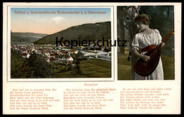 ALTE POSTKARTE SOMMERFRISCHE BODENWERDER OBERWESER WESERLIED FRAU MIT LAUTE Woman Weser Ansichtskarte Postcard Cpa - Bodenwerder