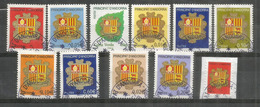 Nouvelle Série BLASONS,  11 Timbres Oblitérés 1 ère Qualité, Inclus Autocollant Sur Fragment Lettre - Usati