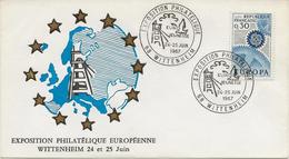 LETTRE CACHET COMMEMORATIF 1967 - EXPO PHILATELIQUE 68 WITTENHEIM -MINES - 1961-....