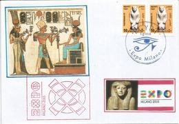 EGYPTE. EXPO MILAN 2015, Lettre Du Pavillon Egyptien à MILAN, Avec Timbres Egypte Vendu Au Pavillon (RARE) - Storia Postale