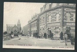 BEAURAING. Hôtel - Restaurant Avenue De La Gare.  Animée, Attelage, Charrette. Voyagée En 1903 - Beauraing