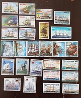 BATEAUX, BATEAU, BOAT, BOATS, BARCOS, Lot 27 Timbres Tous Différents GRAND FORMAT. Satisfaction Assurée - Ships