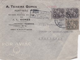 PORTUGAL  AIR MAIL COVER - PORTIMÃO   To NETHERLAND - AMSTERDAM - Lettres & Documents