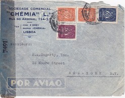 PORTUGAL   AIR MAIL COVER - LISBOA   To UNITED STATES - Lettres & Documents