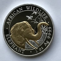Somalia  100 Shillings 2018 - African Wildlife - Elephant - Gold-plated - 1 Oz Silver - Somalië