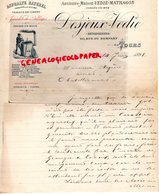 37-- TOURS- FACTURE DESJEUX VEDIE- MATHAGON- ENTREPRENEUR ASPHALTE BITUME- CIMENT-PAVAGE BOIS-30 RUE REMPART-1891 - Old Professions