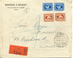 1929 Lettre De Le Caire Vers London, Recommande. Cachet D'arrive Au Dos De London. Cover - Cartas & Documentos
