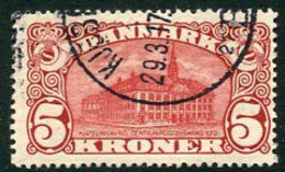 DENMARK 1912 Head Post Office 5 Kr. Crown Watermark, Used.  Michel 66 - Usati