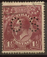 AUSTRALIA 1918 1 1/2d KGV OS SG O69b U #AQC68 - Oficiales