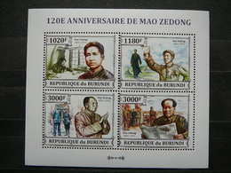 Mao Zedong # Burundi 2013 MNH S/s # Mao Tse-Tung - Mao Tse-Tung