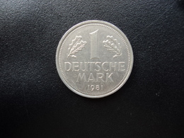 RÉPUBLIQUE FÉDÉRALE ALLEMANDE : 1 DEUTSCHE MARK   1981 J   KM 110      SUP+ - 1 Mark