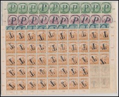 ** 1918 Szükségportó 3 Klf Teljes 100-as ív + 92-es és 96-os ívdarab (összesen, 488 Bélyeg) / Postage Due 3 Different Sh - Otros & Sin Clasificación