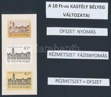 1988 Kastély 10Ft Fázisnyomat + 2 Klf Támpéldány Kartonra Ragasztva - Sonstige & Ohne Zuordnung