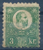 (*) 1871 Réznyomat 3kr (27.500) (sarokhiba, Töredezett Gumi / Corner Fault, Broken Gum) - Otros & Sin Clasificación