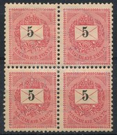 ** * 1898 5kr Négyestömb, 3 Bélyeg Postatiszta (10.500++) - Otros & Sin Clasificación