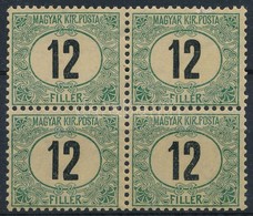 ** * 1903 Portó 12f Négyestömb, A 2 Felső Bélyeg Falcos - Otros & Sin Clasificación