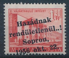 ** 1956 Sopron 1,20Ft Elcsúszott Felülnyomással, Bévi és METESZ Vizsgálójellel (80.000) - Otros & Sin Clasificación