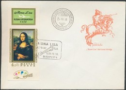1974 Mona Lisa Vágott Szelvényes Bélyeg FDC-n (4.000) - Sonstige & Ohne Zuordnung