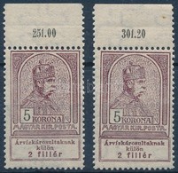 ** 1913 Árvíz (I.) 2 X 5K ívszéllel (24.000) - Altri & Non Classificati