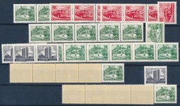 ** 1964-1970 50 Db Tekercsbélyeg (20f, 40f és 60f) 2-es, 3-as, 5-ös és 9-es Csíkokban (magas Kat. érték) - Usados