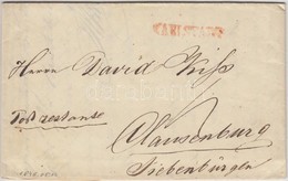 1846 Portós Levél / Unpaid Cover Piros / Red 'KARLSTADT' - Clausenburg - Sonstige & Ohne Zuordnung