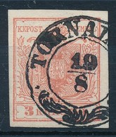 O 1850 3kr Paradicsompiros MP I Gravourtype 2-2 'TORNAL(LYA)' Certificate: Steiner - Sonstige & Ohne Zuordnung